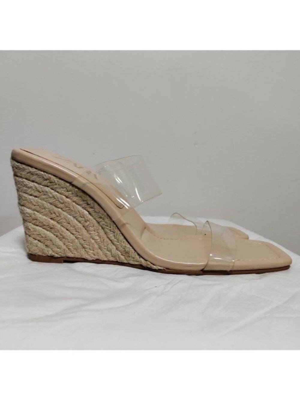 Zara Wedge Espadrille 9-10 Summer Citywear Clear And Nude Wedges Beige 10 - Picture 7 of 11